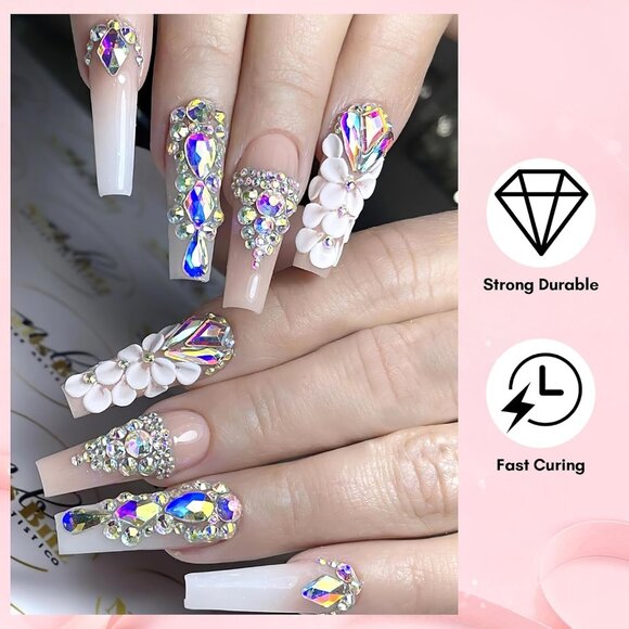 Crystal Rhinestones with Gel Glue, 15ML Strong Adhesive for Gems - Picture 4 of 8